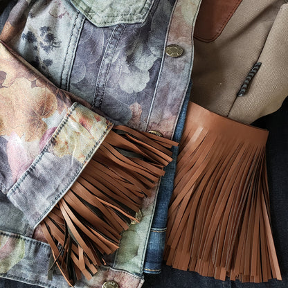 6" Premium Vegan Leather Fringe Trim (Sold by the Yard)