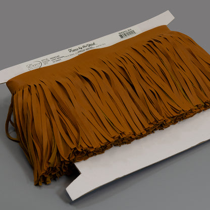 6" Matte Finish Vegan Leather Fringe Trim (Sold by the Yard)