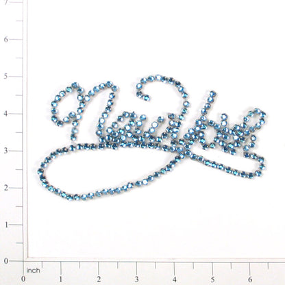 New York Jewel Rhinestone Applique/Patch  - Blue