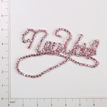 New York Jewel Rhinestone Applique/Patch  - Pink