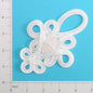 Ornate Chinese Frog Closure Fastener - 5 1/8" x 3 5/8"  - White