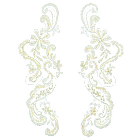 Vintage Floret With  Swag Bridal Applique/Patch Pack of 2  - Ivory