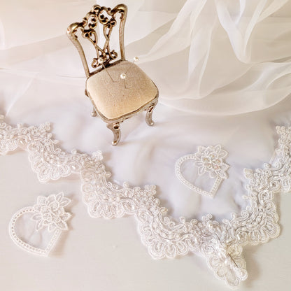 Vintage Teardrop Flower Bridal Applique