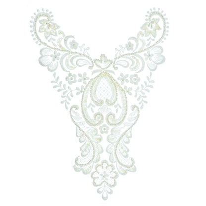 Vintage Flower With  Leaves Bridal Applique/Patch  - Ivory