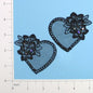 Vintage Heart & Flower Lace Applique/Patch Pack of 2