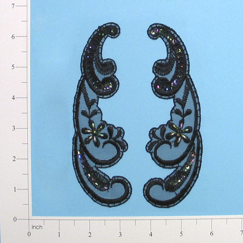 Vintage Swirl Lace Applique 2 Pack 6" x 1 3/4"