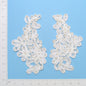 Vintage Soutache Daisy Trail Lace Applique/Patch Pack of 2  - Ivory