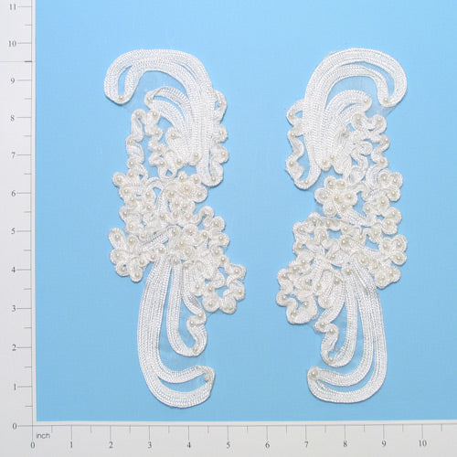 Vintage Soutache Periwinkle Lace Applique/Patch Pack of 2  - Ivory