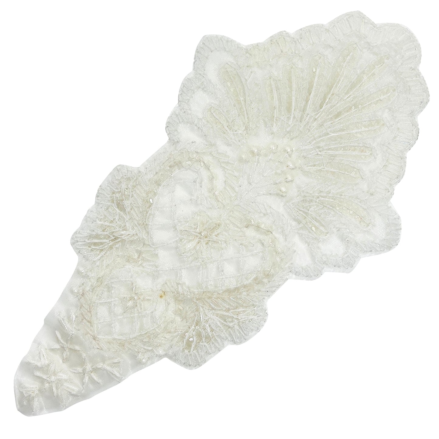 Vintage Bridal Flower Teardrop Lace Applique/Patch  - White