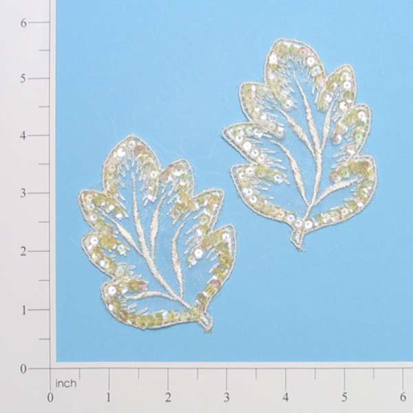 Vintage Oak Leaf Lace Applique/Patch Pack of 2  - Ivory