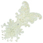 Vintage Bridal Sequin Peacock Applique/Patch  - White Aurora Borealis