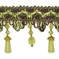 Rectangular and Circle Beaded Fringe Trim  (Sold by the Yard)