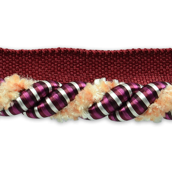 1/2" Chenille Twisted Lip Cord Trim (Sold by the Yard)