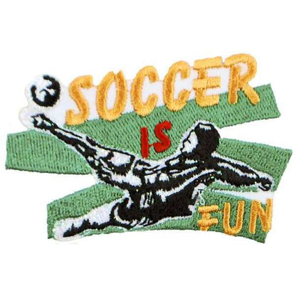 Soccer is Fun Sport Embroidered Iron-on Applique/Patch  - Multi Colors