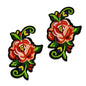 Regina Rose Embroidered Iron-On Patch Applique/Patch 2 Pack 1 7/8" x 1 1/4"  - Red/Green