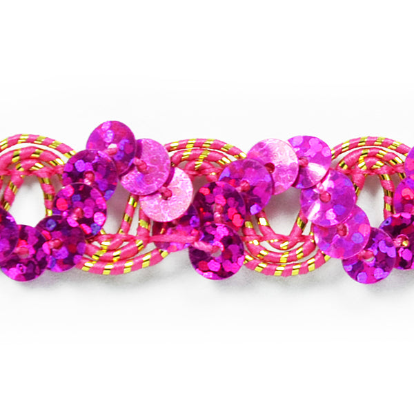 Oona 3 Yard Ric Rac Cord & Zig Zag Hologram Sequin Trim Spool