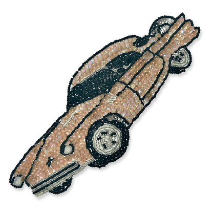 Classic Auto Thunderbird Sequin Applique/Patch  - Topaz