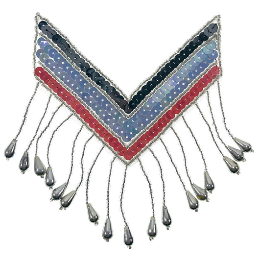 Medium Rio Rancho Chevron Epaulet Sequin Appliquet  - Multi Colors