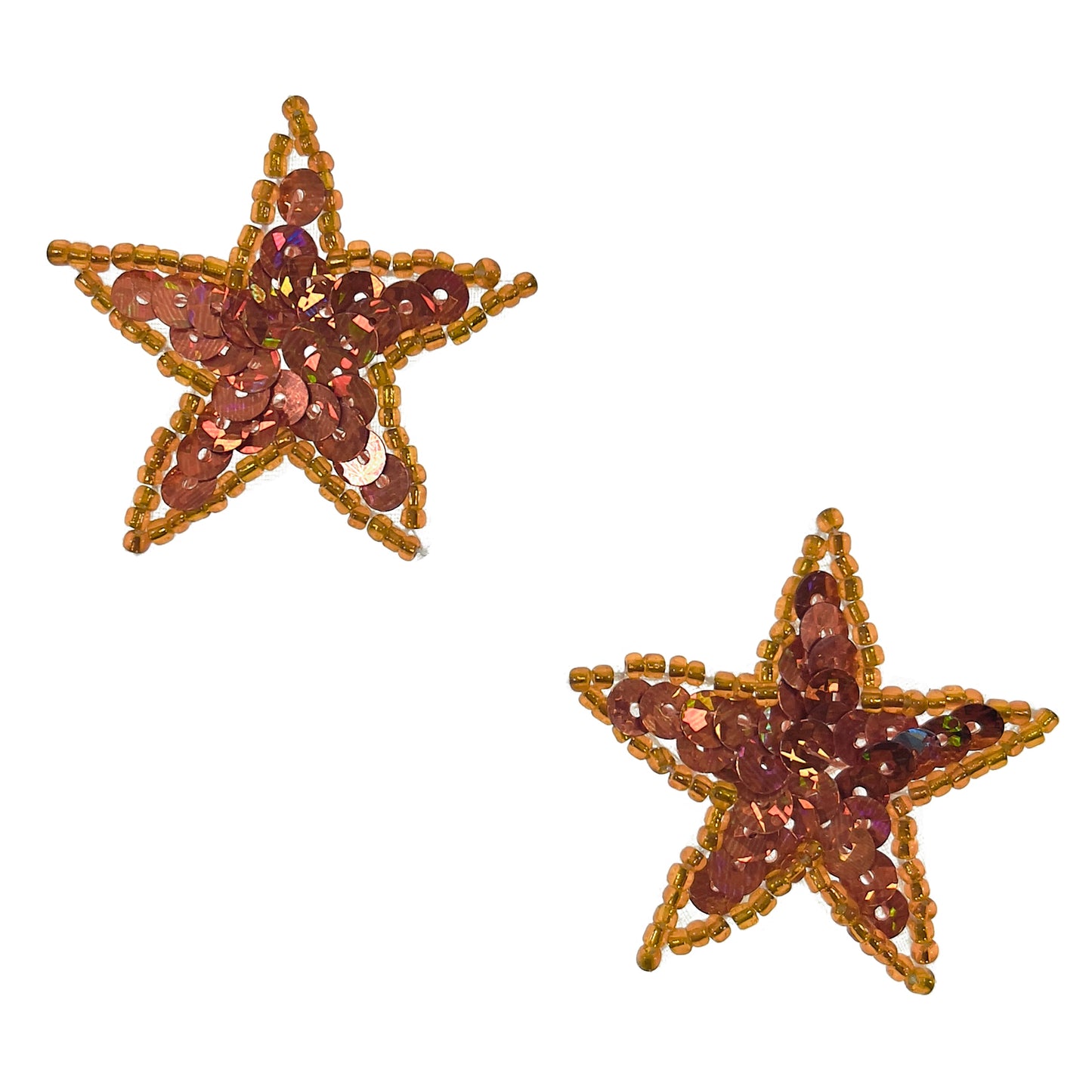 Prism Star Sequin Applique (Pack of 2)  - Orange