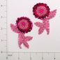 Flower Sequin Applique/Patch Pack of 2  - Fuchsia