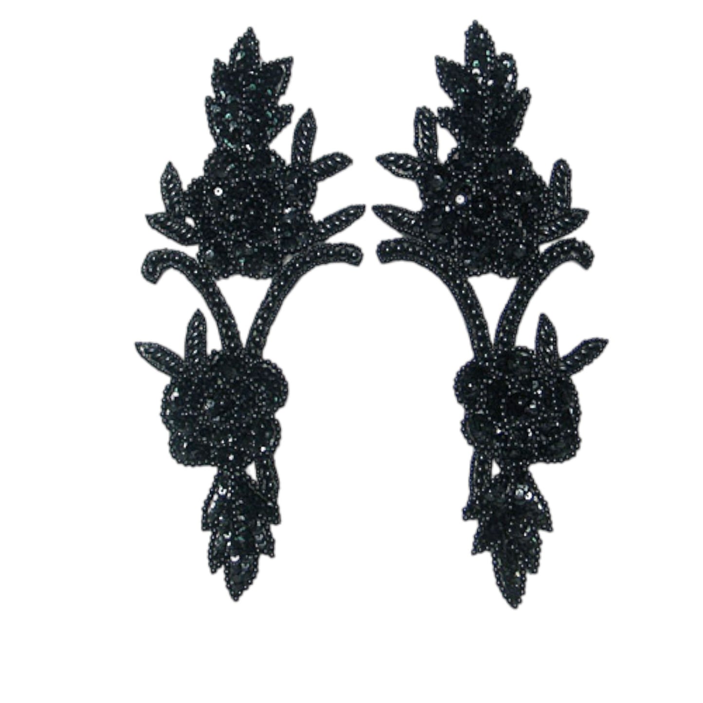 Rose Vine Sequin Applique/Patch Pack of 2