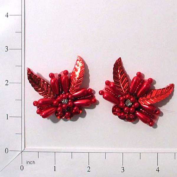 Pearl Leaf Sequin Applique/Patch Pack of 2 1 3/4" x 1 3/4"