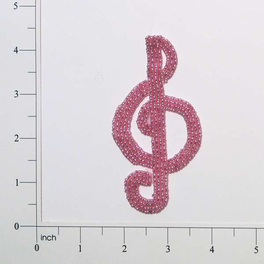 Beaded Treble Clef Applique/Patch