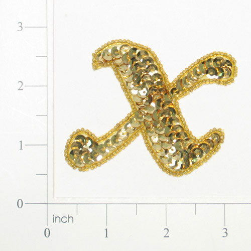 Letter X Sequin Applique/Patch