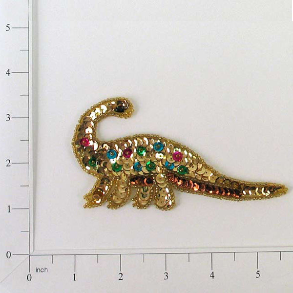 Barry Brachiosaurus Dinosaur Sequin Applique/Patch  - Multi Colors