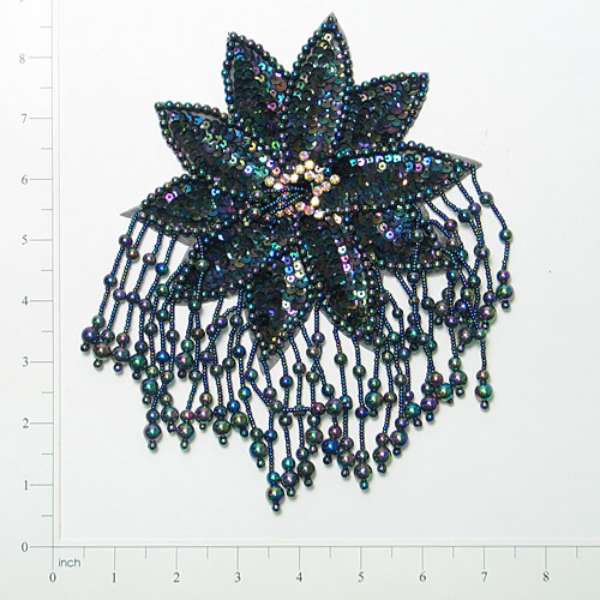 Starburst Beaded Sequin Applique/Patch 8" x 5 3/4"