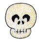 4 7/8" x 4 1/4" Skull Sequin Applique/Patch  - Crystal Aurora Borealis