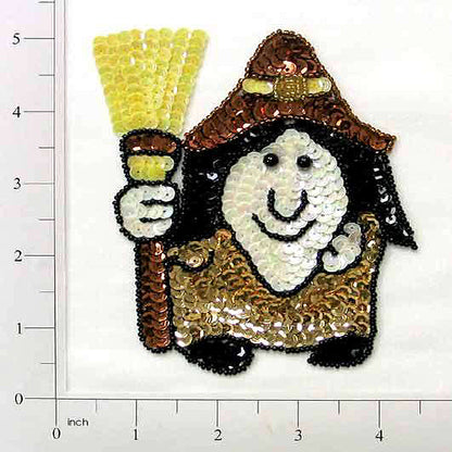 Witch Beaded Sequin Applique/Patch  - Multi Colors