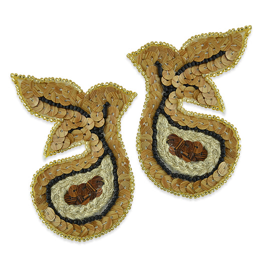 Bean Sprout Natural Applique/Patch 2 Pack 3" x 2 1/4"       - Natural Multi