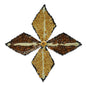 Diamond Cross Natural Applique/Patch 4 3/4" x 4 3/4"  - Natural Multi