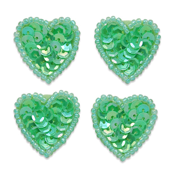 Heart Sequin Applique/Patch -  Pack of 4