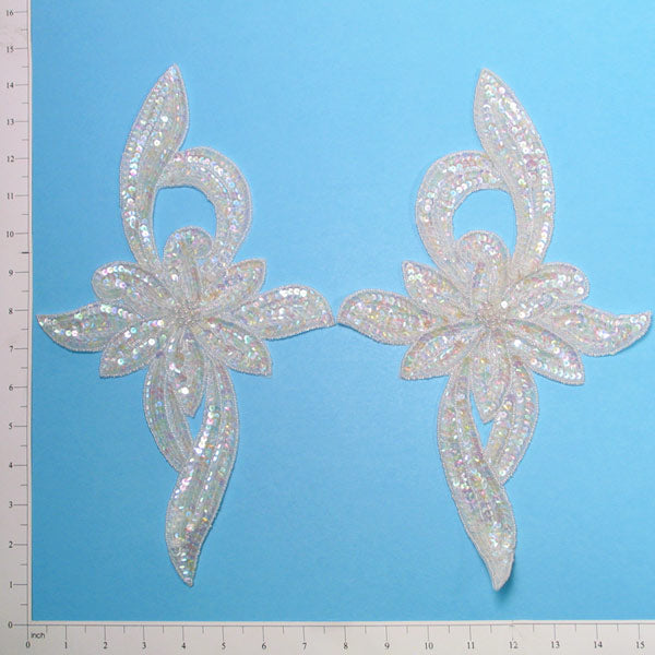 Floral Star Sequin Applique/Patch Pack of 2