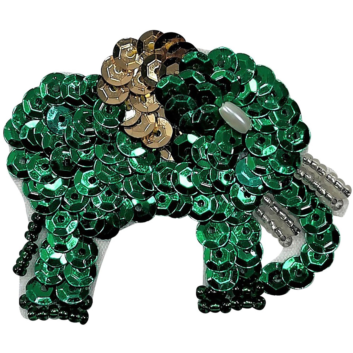 Elephant Sequin Applique/Patch  - Green