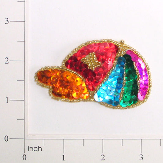 Baseball Cap Sequin Applique/Patch  - Multi Colors