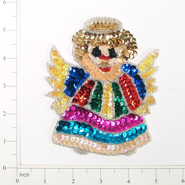 Joyful Angel Sequin Applique/Patch  - Multi Colors