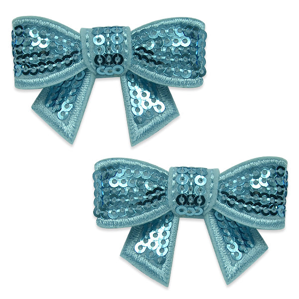 3-D Mini Bow Sequin Applique/Patch Pk/2