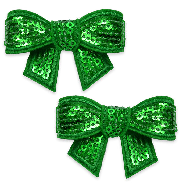 3-D Mini Bow Sequin Applique/Patch Pk/2