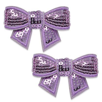 3-D Mini Bow Sequin Applique/Patch Pk/2