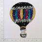 9" x 6 1/4" Hot Air Balloon Sequin Applique/Patch  - Multi Colors