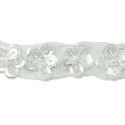 Sequin  Daisy Trim Pack of 36"  - Crystal