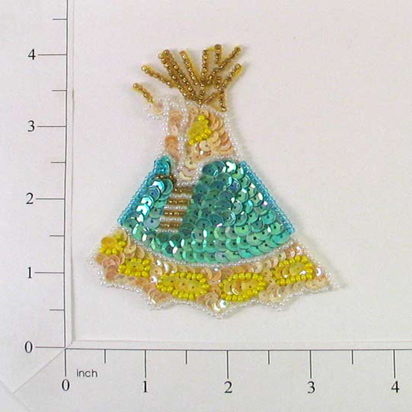 Adobe Sun Tepee Applique/Patch  - Multi Colors