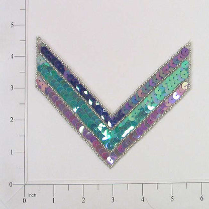 5" x 4" Chevron Sequin Applique/Patch  - Multi Colors