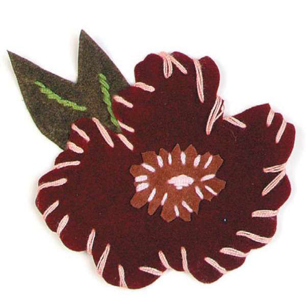 Flower Faux Suede Applique/Patch 3 3/4" x 2 3/4"   - Multi Colors