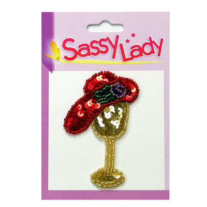 Hat Stand Sassy Lady Sequin Applique/Patch  - Multi Colors