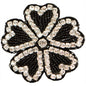 Radiant Beaded Rhinestone Flower Applique/Patch  - Black