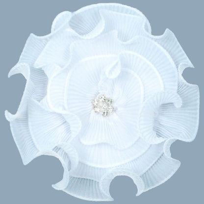 Ruffled Flower with Rhinestone Center Applique/Patch